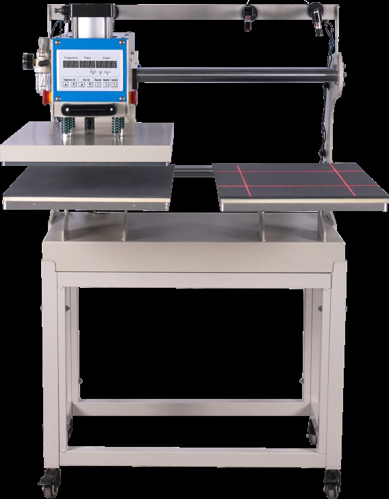 JOYINJet Pneumatic Double-Station JN-4040C/6040C/7050C Heat Press Machine with Infrared Precision Positioning and Up-Sliding Design for T-Shirt Sublimation Printing