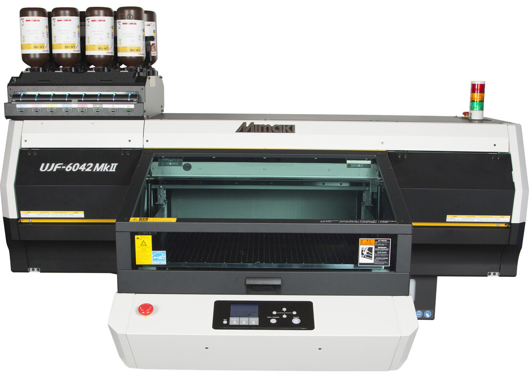 Mimaki UJF-6042MKII e: A2 Flatbed UV Printer for High-Value Customized Products,Wide Material Compatibility, Precise Stability.