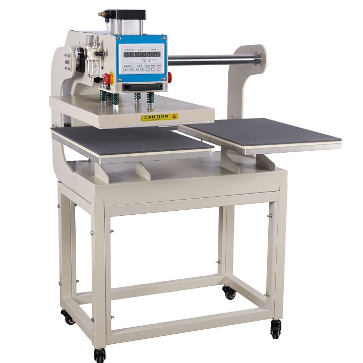 JOYINJet Pneumatic Double-Station Heat Press Machine with Infrared Precision Positioning and Up-Sliding Design for T-Shirt Sublimation Printing
