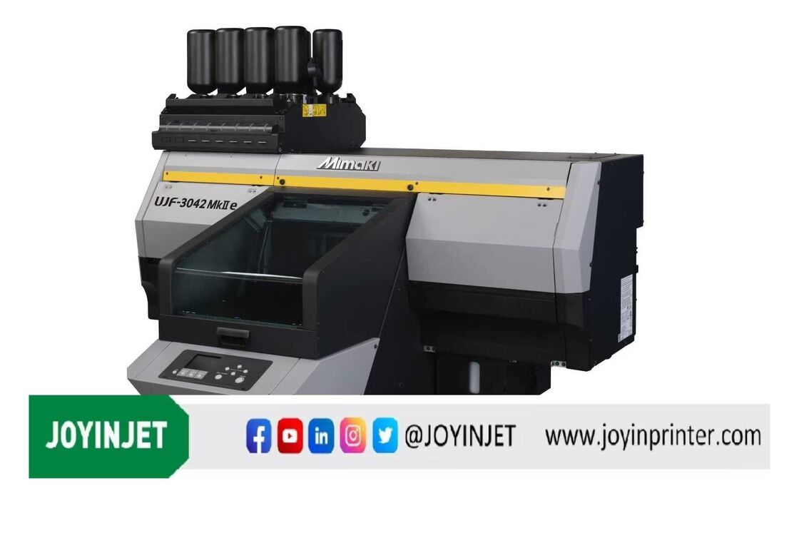 Mimaki UJF-3042 MkIIe/UJF-6042 MkIIe/UJF-3042 MkII EXe Mini Flatbed UV Printer with 360° Cylindrical Printing, MFD2 High-Resolution, and RasterLink7 Software