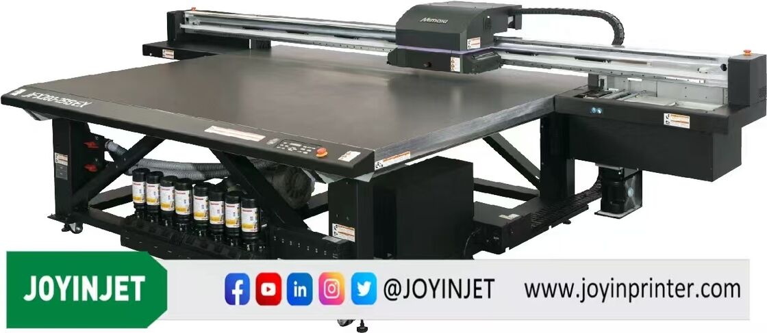 Mimaki JFX200-2513EX Industrieller UV-Flachbettdrucker mit 35m2/h Höchstgeschwindigkeit, 2,5D-Texturdruck und 2500×1300mm Druckfläche