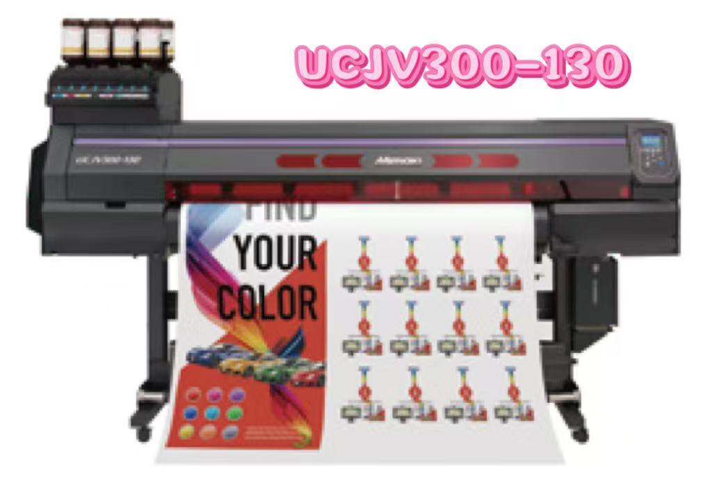 Mimaki UCJV300-130 LED-UV Printer with 1361mm Width, 200% Stretch Ink, and 24.0㎡/h Max Speed for Large Signage
