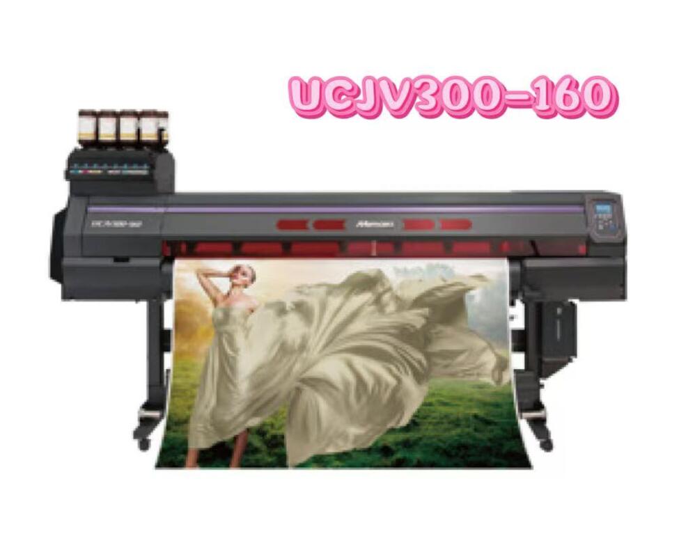 Mimaki UCJV300-160 LED-UV Printer with 1610mm Wide Print & Cut Capability and 25.8㎡/h Max Speed Using 200% Stretch Ink
