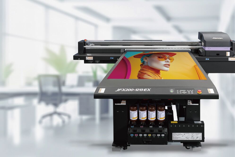 Mimaki JFX200-1213EX UV Flatbed Printer with 1200dpi Resolution and UV LED Inkjet Technology