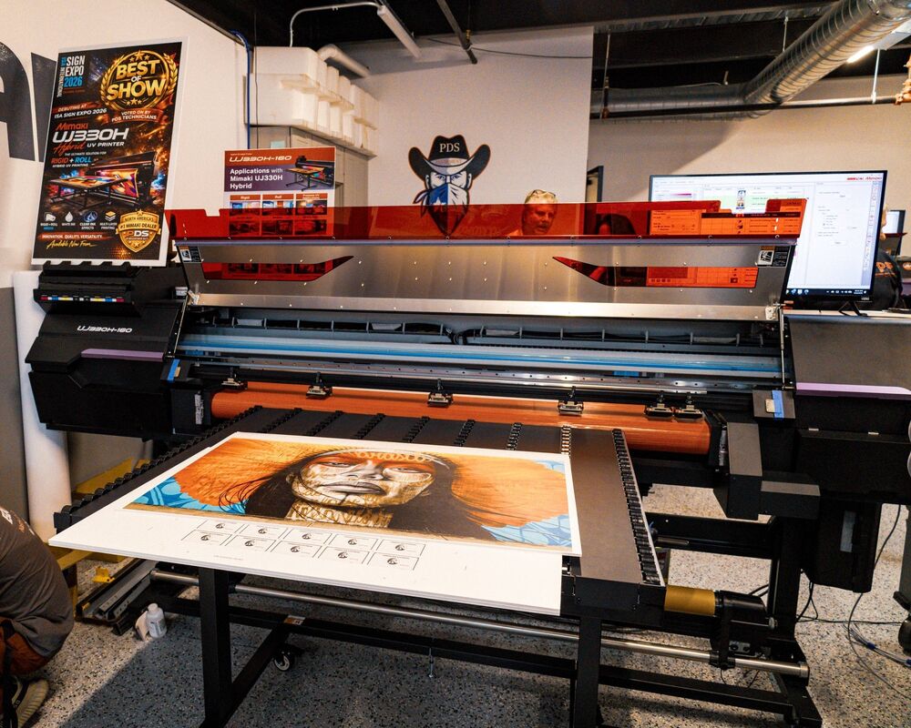 Mimaki UJ330H-160 Mini DTF Printer with UV Inks without SVHC and CMR, Integrated RasterLink7 RIP Software, and PICT Cloud-Based Monitoring Platform