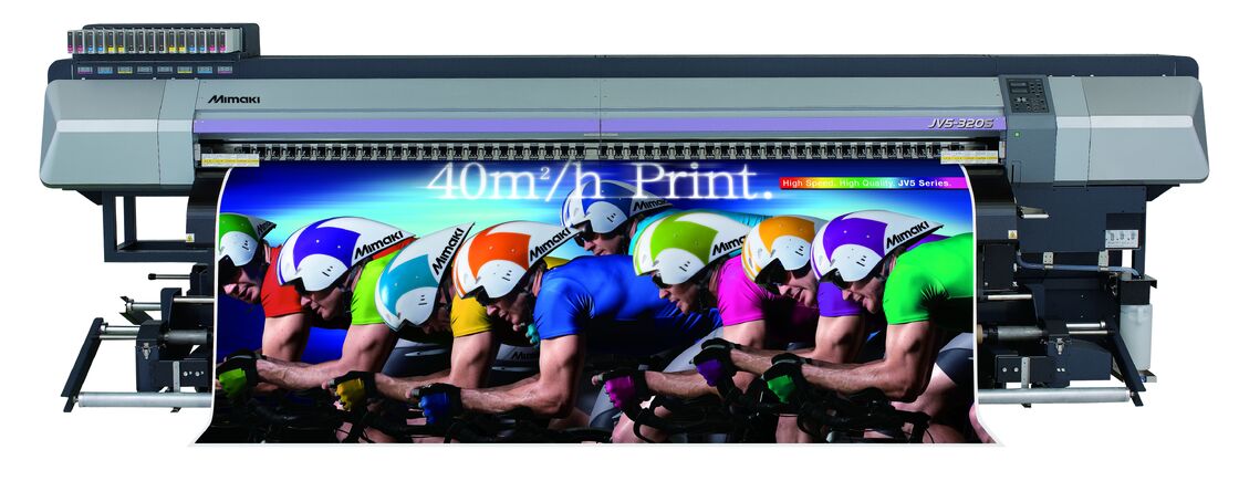 Mimaki JV5-320S 3.2m Wide Solvent Inkjet Printer with 4 Staggered Piezo Printheads for High-Speed Productivity