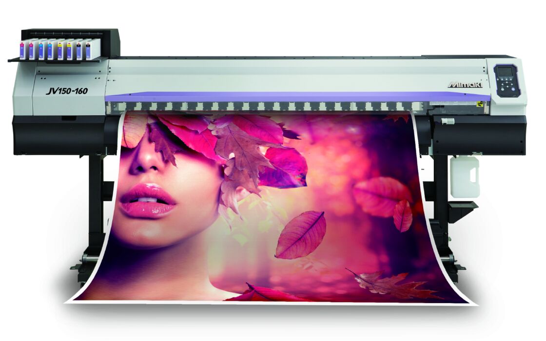 Mimaki JV150-160 64-inch Wide-Format Solvent Inkjet Printer with High-Speed Output and 24/7 Operation