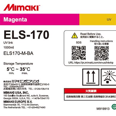 Mimaki ELS-170 UV Curable Ink 1L Bottle GREENGUARD Gold Certified for UJ330H-160 UJV300DTF-75 Printers