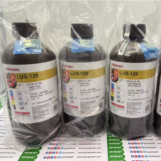 Original Mimaki LUS-120 UV Curable Ink 1000ml Bottle With Chip, LC LM C M Y K W CL, For UJF-3042MKII UJF-6042MKII JFX200 JFX500 SIJ-320 UV Printer